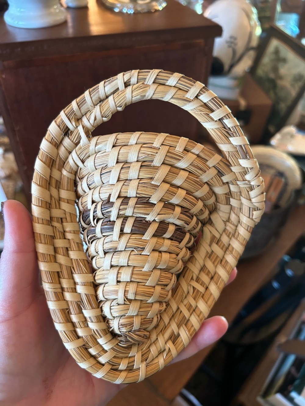 Charleston Sweetgrass Basket and Framed Gullah Print - Picture 4 of 6